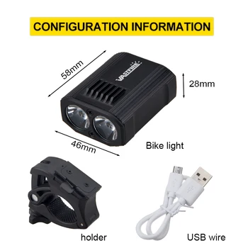 Vandtæt USB-Genopladelige Cykel Lys 5 Lys-Modes MTB Cykling Lys Indbygget Batteri Cykel Lampe til Sikkerhed Nat Cykling