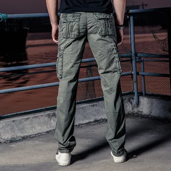Mange Lomme Taktiske Bukser Hær Mandlige Camo Jogger Plus Size Bomuld Bukser Zip Militære Stil Camouflage Sort Mænds Cargo Bukser