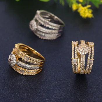 Brudens Tale Mode Smykker Starlight Kvindelige Ring Løfte Billige Engagement Multilayer Ringe Part Ring For Kvinder Bryllup Band