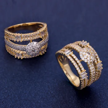 Brudens Tale Mode Smykker Starlight Kvindelige Ring Løfte Billige Engagement Multilayer Ringe Part Ring For Kvinder Bryllup Band
