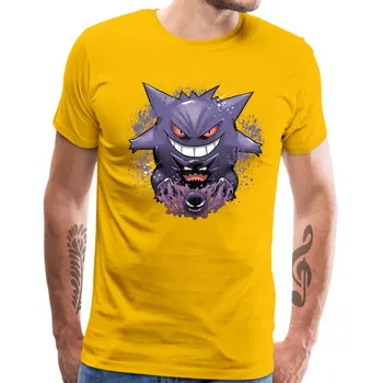 Cool Mænd T-shirt Mandlige T-Shirt Gengar Evolution Geek t-shirt i Bomuld Animationsfilm Korte Ærmer Tegneserier Tops Tees Sommer/Efterår