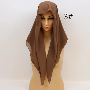 10 Dejlig Farve almindeligt boble chiffon sjal populære muslimske hijab hoved slid mode kvinder firkantet tørklæde 90X90cm