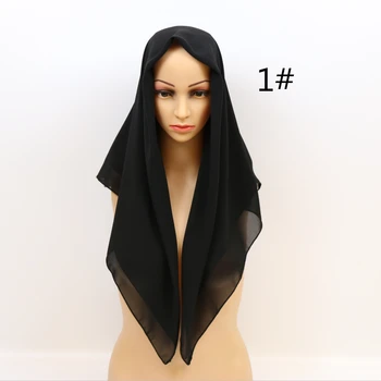 10 Dejlig Farve almindeligt boble chiffon sjal populære muslimske hijab hoved slid mode kvinder firkantet tørklæde 90X90cm