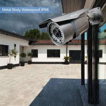 LOXCAM H. 265 4MP 48V POE IP-Kamera IP66 I/ Udendørs Vandtæt 4MP Onvif P2P-2.8-12mm Varifocal Zoom CCTV overvågningskamera