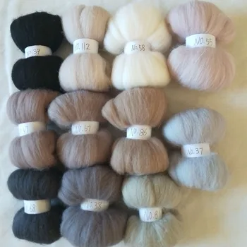 WFPFBEC 55g FØLTE, uld fiber kæmmet merino uld vævet uld til nål filtning 5g/taske 11colors