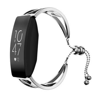 16mm Armbånd Strop til fitbit Inspirere HR / for fitbit Inspirere til Aktivitet Tracker Smartwatch Rustfrit Stål Metal Band Armbånd
