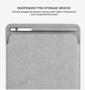 Hør finish Ærme Case til NY iPad Pro 11 A1980 .Pouch Taske Cover med Blyant Slot til iPad Pro 10.5 for nye ipad 9.7