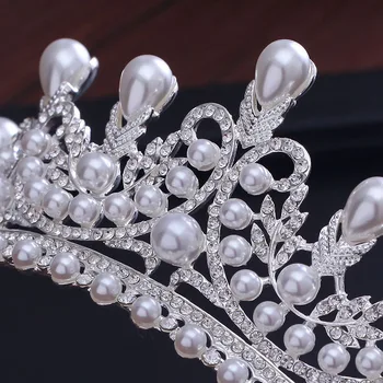 Diademer Og Kroner Luksus CZ Pearl Prinsesse Festspil Engagement Bryllup Hår Tilbehør Til Brude Smykker Shine Crystal Crown