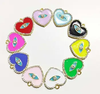 10stk hjerte charms til kvinder DIY smykker tilbehør H22