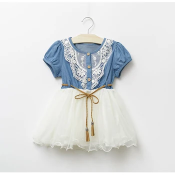 Toddler Baby Piger Dress Kids Pige kortærmet Lace Princess Tutu Kjole festkjoler 1-6Y