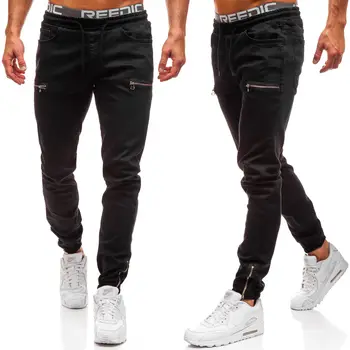 Mænd, er Denim Stof Casual Matteret Lynlås Design Sports-Jeans