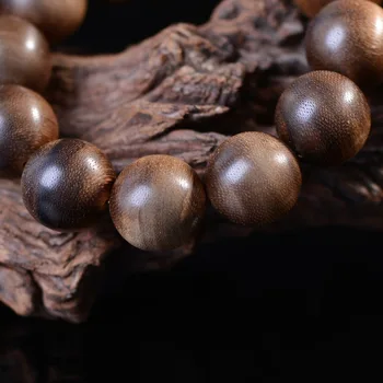Naturlige Agarwood 16/18/20 Virkelige Naturlige Træ Perler Armbånd Tibetansk Buddhisme Smykker Til Mænd, Kvinder, Meditation, Bøn, Træ-Beaded