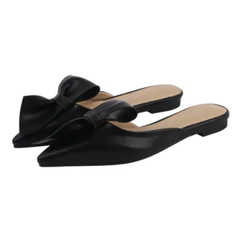 Spids flad bue tøfler kvinder om sommeren slid Baotou halvdelen tøfler 2019 nye mode dovne sandaler til kvinder sko