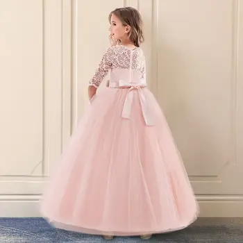 Piger Bryllup Tyl Blonde Pige Kjole Infantil Lyst til Efteråret Prinsesse Begivenheder Kostume Part, Kids Ceremoni Børn Tøj Pink 14Y
