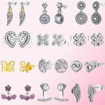 2019 925 sterling sølv klassisk autentisk angel blade øreringe damer charme mode, DIY smykker gratis fragt