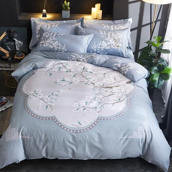 Bomuld strøelse sæt blomst sengetøj sæt 2020 nye Bohemia stil dynebetræk+ flat sheet+Pudebetræk 4stk/sæt super king hjem