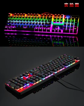 Motospeed CK104 Gaming Mekanisk Tastatur russisk dansk Røde Skifte Blå Metal Kablede LED-Baggrundsbelyst RGB Anti-Ghosting til spil