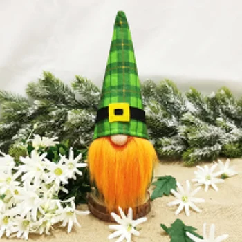 St Patricks Dag Tomte Gnome-Værelses Indretning Irske Heldig Elf Plushie bringe held og lykke, Perfekt Gave til familie