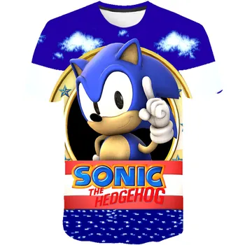 Sommer for Børn Tøj Drenge T-Shirt med Sonic the Hedgehog kortærmet T-shirt, Barn Dreng Casual sonic Sød T-shirt 3-15 år Shirt