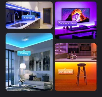 RGB Wifi LED lysbånd 5050 Fleksibel LED lysbånd DC12V 5M 10M Fjernbetjeningen Fuld-Kit Til Stue / Værelse / Køkken