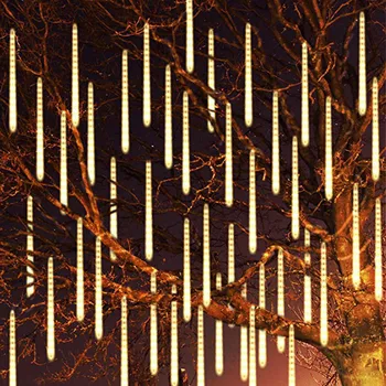 Christmas Light Bruser Meteor Regn Lys 8 Rør 384 LED Udendørs Faldende Regn Fe String Lys For Ferie Fest Gårdhave Indretning