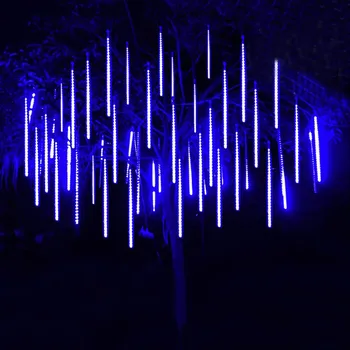Christmas Light Bruser Meteor Regn Lys 8 Rør 384 LED Udendørs Faldende Regn Fe String Lys For Ferie Fest Gårdhave Indretning