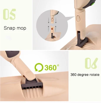 Magic Dovne Spray Mop Mop-Gulvtæppe med Genanvendelige Microfiber Puder 360 Graders Håndtere Mop Hjem Køkken med alle Typer Rengøring uden motor, samt Svabere