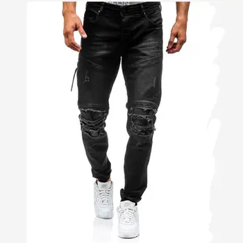 Mode Fritids-Lange Bukser Mænds Bomuld Tidevandet Jeans 3 Farve Denim Bukser Casual Jeans Straight Mænd Vask Bunde Stor Størrelse 38