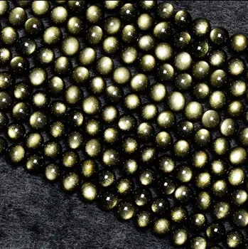 Semitree Naturlige Sten 6mm 8mm 10mm 12mm Obsidian Runde Perler til DIY Armbånd Smykker at Gøre Resultaterne Håndværk Tilbehør