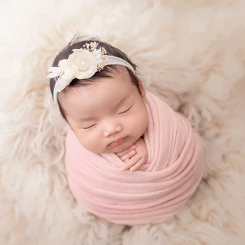 Nyfødte Jersey stræk wraps Lag fabirc strik Sweater wrap Tekstureret Baby swaddle tæppe foto rekvisitter