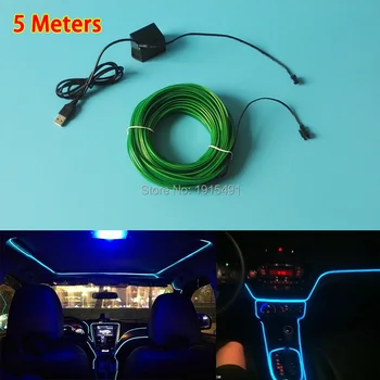 EL Wire lys 6mm Sy Kanten Neon Lys Dans Fest Bil, Indretning, Lys Neon Fleksibel EL Wire Rør LED Strip Med 5V USB-Stik
