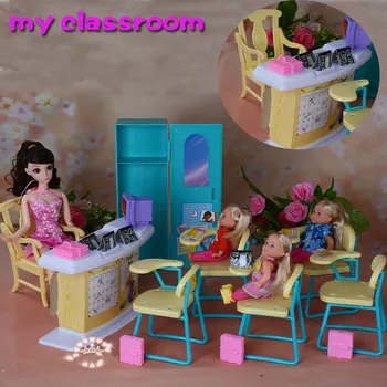 Den oprindelige barbie børnehave klasselærer 1/6 bjd dukke drøm hus, møbler, tilbehør muñecas casa toy gave