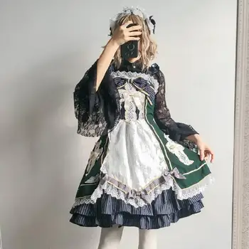 Japansk prinsesse tea party søde lolita kjole vintage blonder sløjfeknude viktoriansk korset kjole kawaii pige gothic lolita jsk loli cos