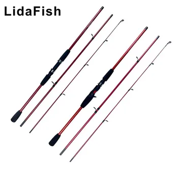 LidaFish helt praktisk tre-punkt vej stang 1,8 M, 2.1 M flere valg M-tonet røde travel leisure fiskestang