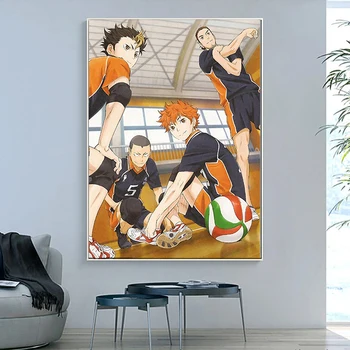 Volleyball Dreng Lærred Maleri Haikyuu Japansk Tegneserie Stil Animationsfilm Plakater Udskriver Væg Kunst Billedet for at Stue Indretning Cuadro