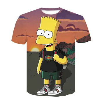 2020 Hot Salg Mænd t-shirt Sjove Homer Simpson 3D Printede Shorts Ærme T-shirt Mode Afslappet Toppe Børn T-shirt