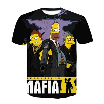 2020 Hot Salg Mænd t-shirt Sjove Homer Simpson 3D Printede Shorts Ærme T-shirt Mode Afslappet Toppe Børn T-shirt