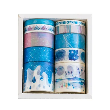 10stk/masse Ocean Stjerner Blåregn Blomster Søde Papir Maskering Washi Tape Sæt Japansk Papirvarer Kawaii Scrapbooking Forsyninger Mærkat