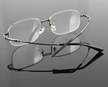 Klassisk Halvdelen Rim God Kvalitet Hukommelse Titanium Metal Legering Mærke Recept Briller Brillerne Optiske Briller Briller Ramme
