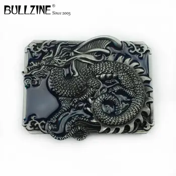 Bullzine zink legering Dragon bælte spænde blå emalje finish tin FP-02430-1 luksuriøse cowboy jeans gave spænde