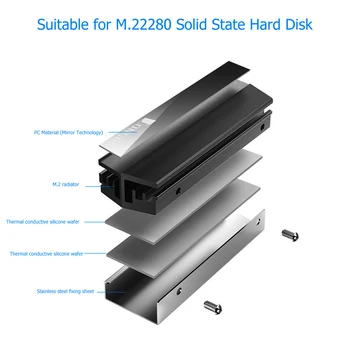 Jonsbo M. 2 2280 SSD Heatsink Aluminium Køler est køleplade NGFF NVMe m.2 2280 Solid Harddisk Radiator State Drive Køligere