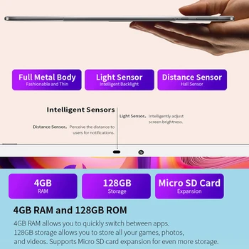 Teclast M30 Pro Dual 4G Netværk telefonopkald Tablet Android 10 Tabletter Octa Core 10.1 tommer IPS 1920×1200 4GB RAM 128GB ROM Teblets