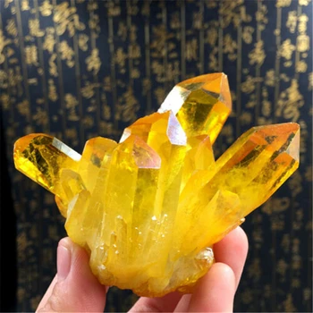 1pc Naturlig Gul Krystal Kvarts Cluster Mineral Prøve Healing Hot Nye Naturlig Citrin Cluster Crystal Home Decor