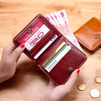 2021 Nye Mode Tegnebog Kvinder kort Pung pu læder Simple Kvindelige Kort Lille Tegnebøger Mønt Pung Kortholderen Penge Taske