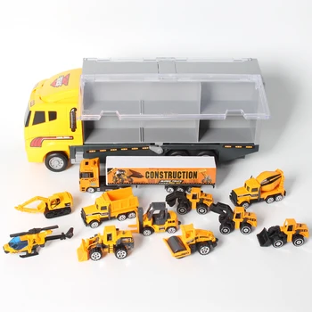 4 Stilarter Klassiske Legering Engineering Brand Container, Lastbil Model Støbt Køretøj Pædagogisk Legetøj Bil til Drenge Børn