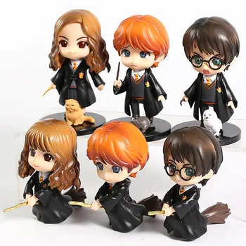 Hermione Granger, Ron Weasley og hermione Q Version PVC Figur Collectible Model Legetøj 6stk/et