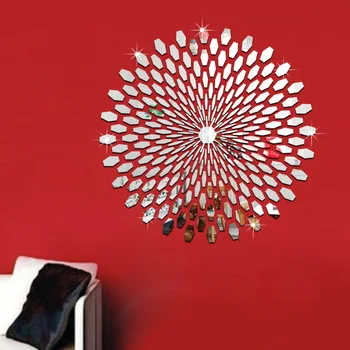 225pcs 3D-Gruppen Moderne Akryl Spejl Wall Stickers Adesivo De Parede Stor Mærkat Stort Spejl Overflade Wall Decor Vinyl Kunst