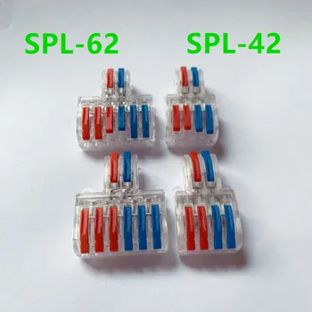 10stk/Masse SPL-42/62 Mini Hurtigt Ledning Stik Universal Ledninger Stik Push-in Dirigent klemrække Nye gennemsigtig