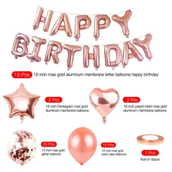Rose Guld Bryllup Fødselsdag Balloner Tillykke Med Fødselsdagen Brev Folie Ballon Baby Shower, Jubilæum Begivenhed Part Indretning Af Forbrugsstoffer