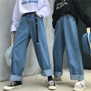 2020 Høj Talje Jeans Bukser Kvinder 2019 Boyfriend Jeans For Kvinder Harajuku Denim Harem Bukser Damer Brede Ben Jeans Bukser